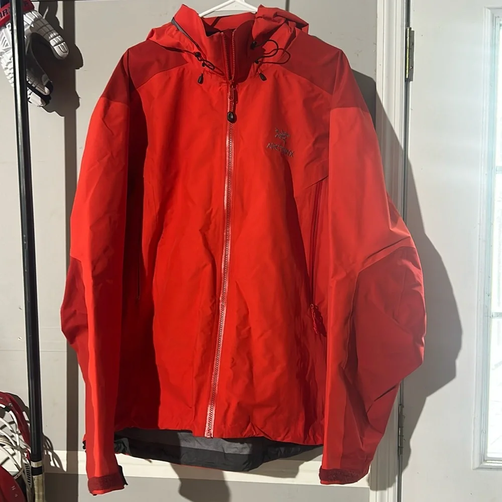Arc'teryx Men's Beta AR Jacket Goretex Pro RED Full Zip Hooded Shell XXL - Picture 1 of 8